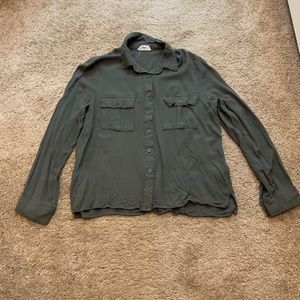 La Hearts Dark Gray Button Down Shirt
